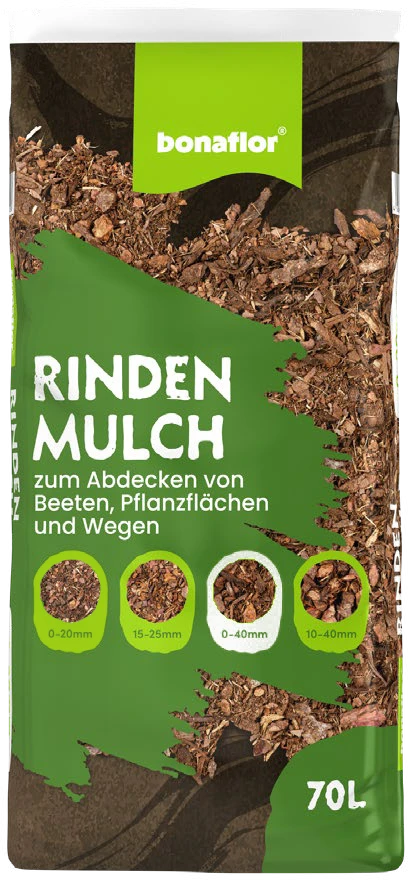 Bonaflor-Rindenmulch 0 - 40 mm im neuen Verpackungsdesign